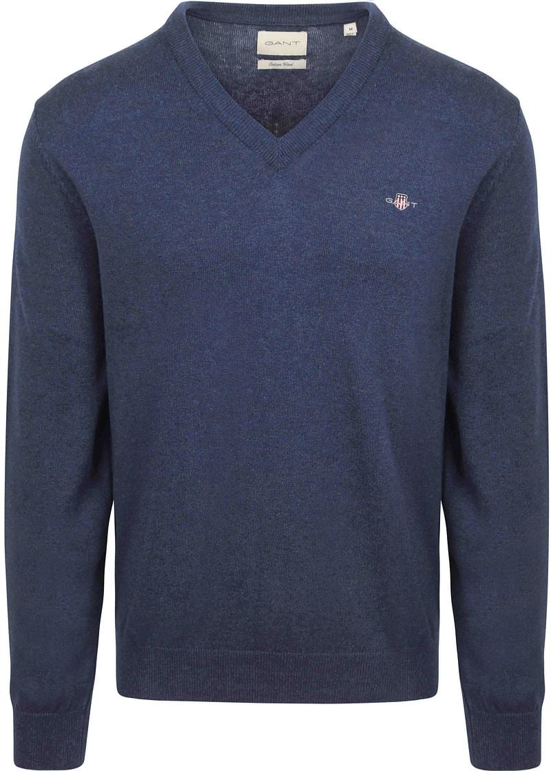 Gant Pullover V-Neck Jeans Melange - Größe XL günstig online kaufen