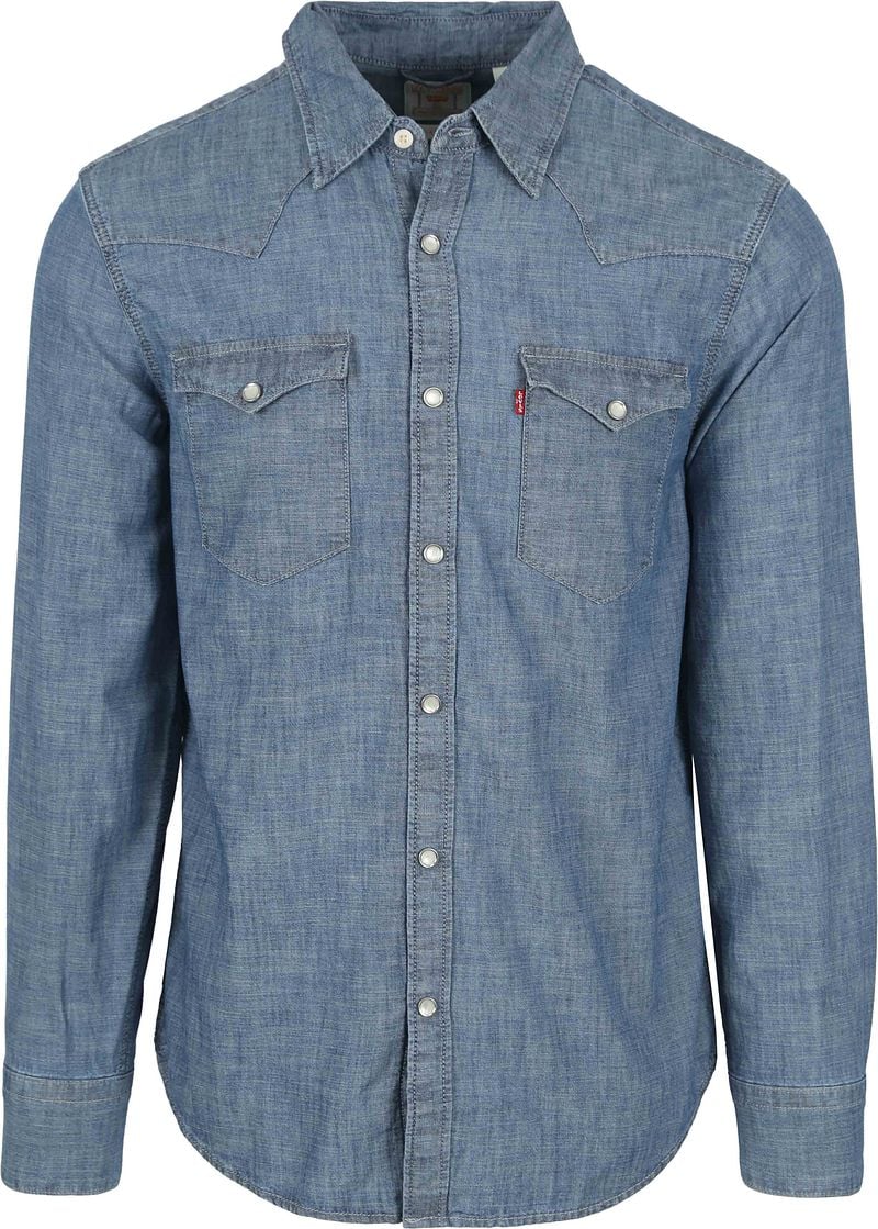 Levi's Barstow Western Hemd Mid Blau - Größe L günstig online kaufen