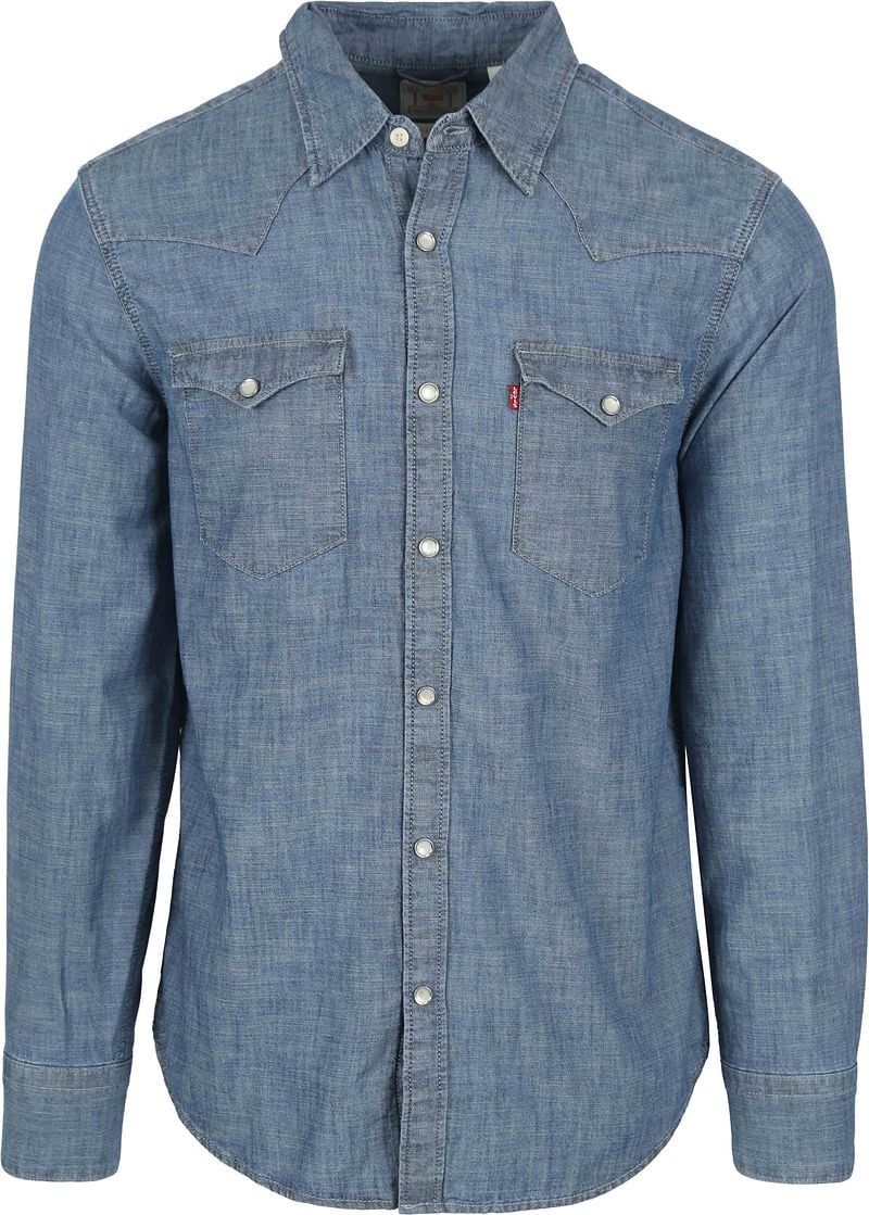 Levi's Overhemd Lange Mouw Levis Barstow Western Overhemd Mid Blauw