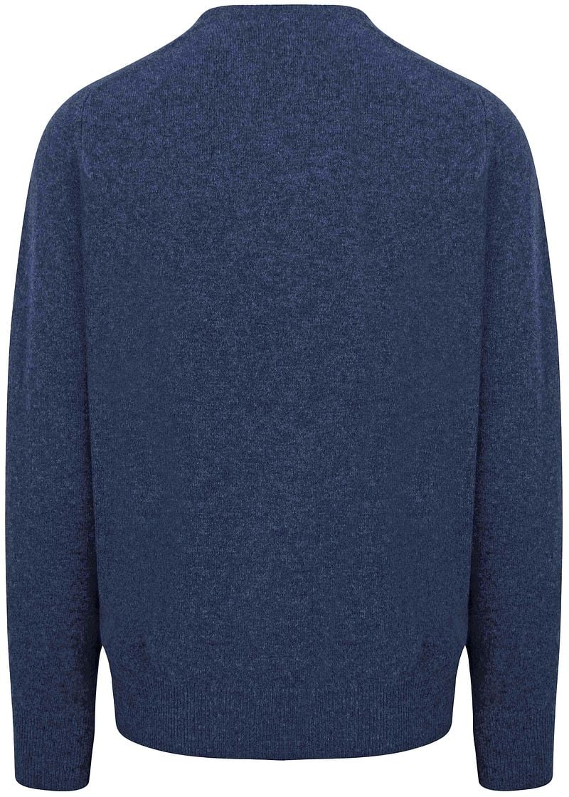 William Lockie Pullover Lamwolle V-Ausschnitt Indigo Blau - Größe XL günstig online kaufen