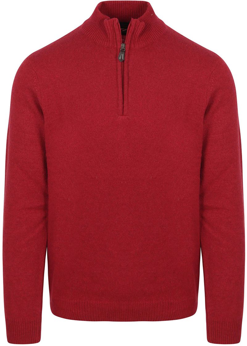 Suitable Half Zip Trui Lamswol Rood