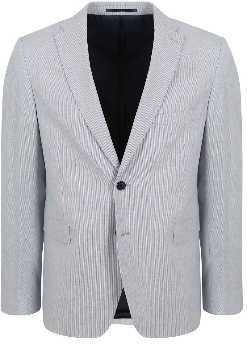 Suitable Blazer Leinen Streifen Hellblau - Größe 46 günstig online kaufen