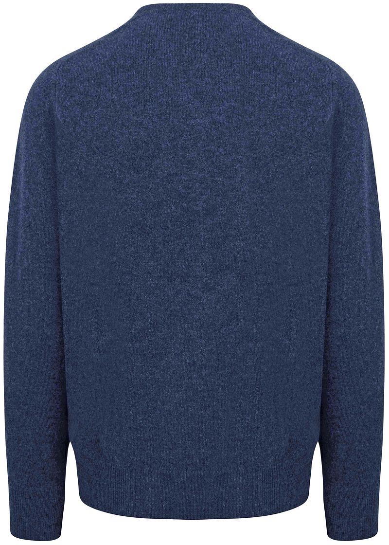 William Lockie Pullover Lamwolle V-Ausschnitt Indigo Blau - Größe M günstig online kaufen