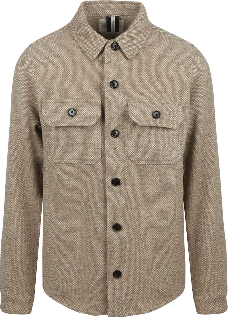 Profuomo Textured Overshirt Wool Beige - Größe XL günstig online kaufen