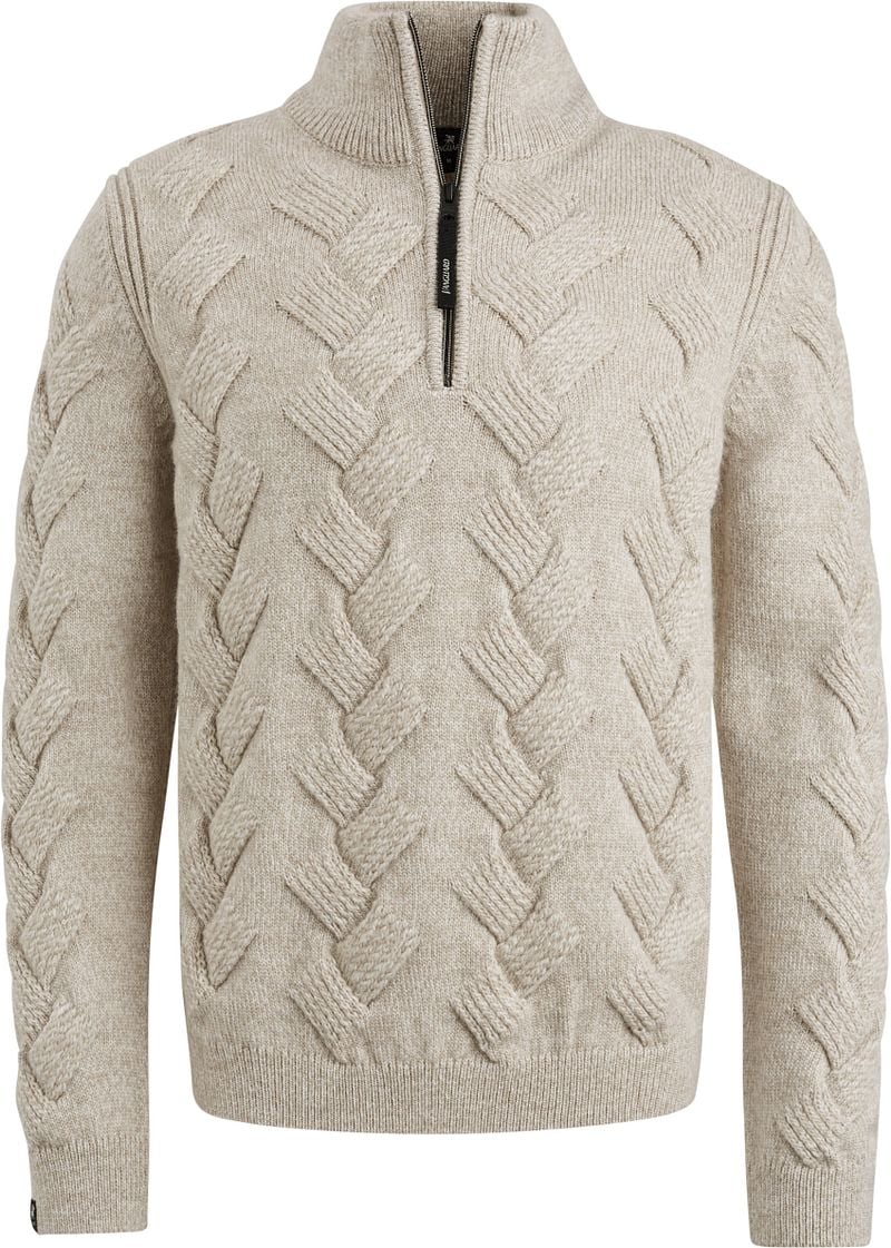 Vanguard Halfzip Pullover Struktur Wool Blend Ecru - Größe M günstig online kaufen