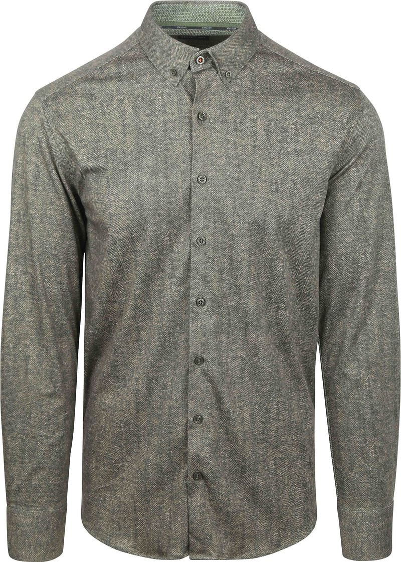 State Of Art Hemd Jersey Herringbone Grün - Größe L günstig online kaufen