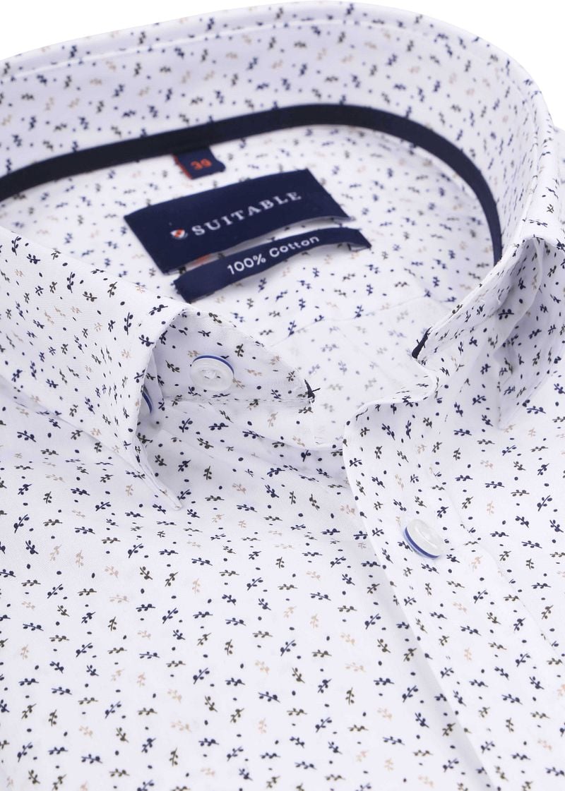 Suitable Hemd Leaf Print weiß - Größe 41 günstig online kaufen
