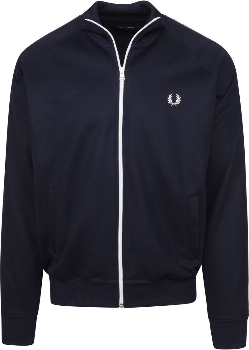 Fred Perry Taped Track Jacket Carbon Blauw