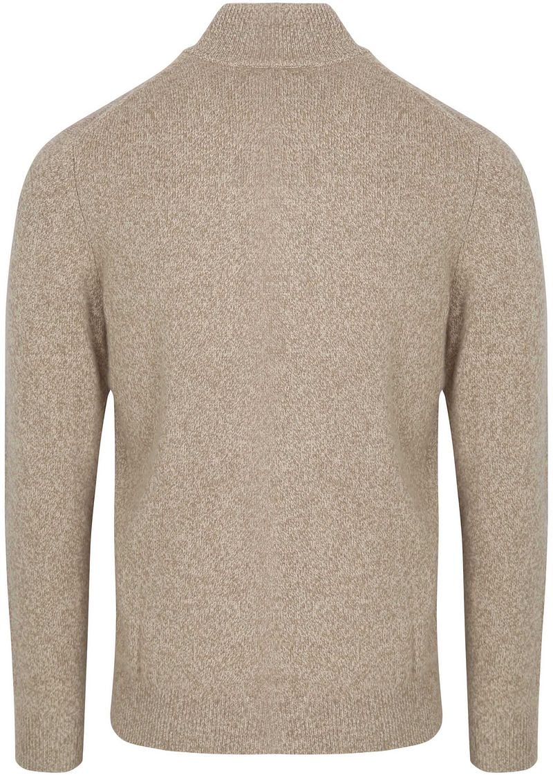 Profuomo Half Zip Pullover Lammwolle Melange Beige - Größe M günstig online kaufen