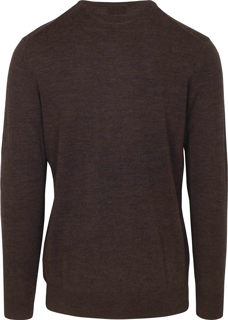 Profuomo Pullover Merinowol Donkerbruin