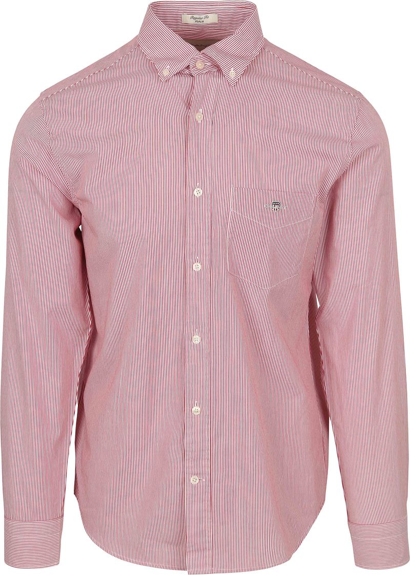Gant Poplin Banker Overhemd Streep Rood