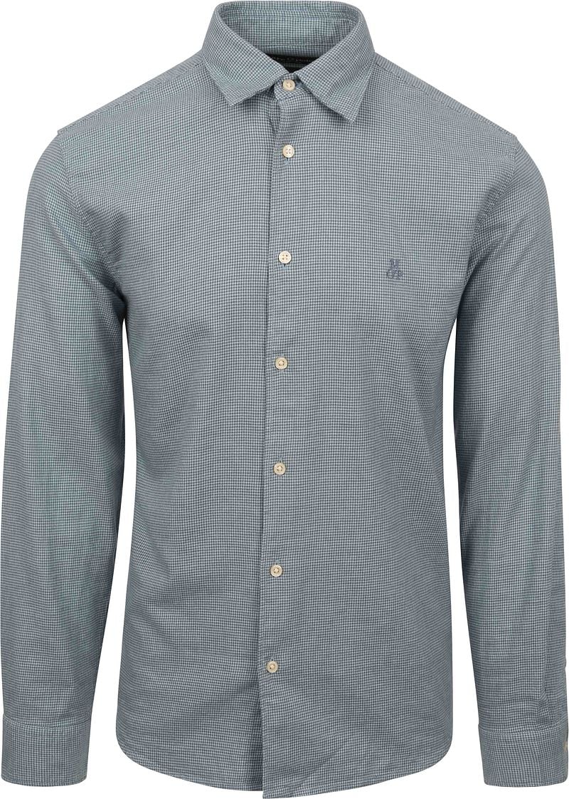 Marc O'Polo Overhemd Pied de Poule Blauw