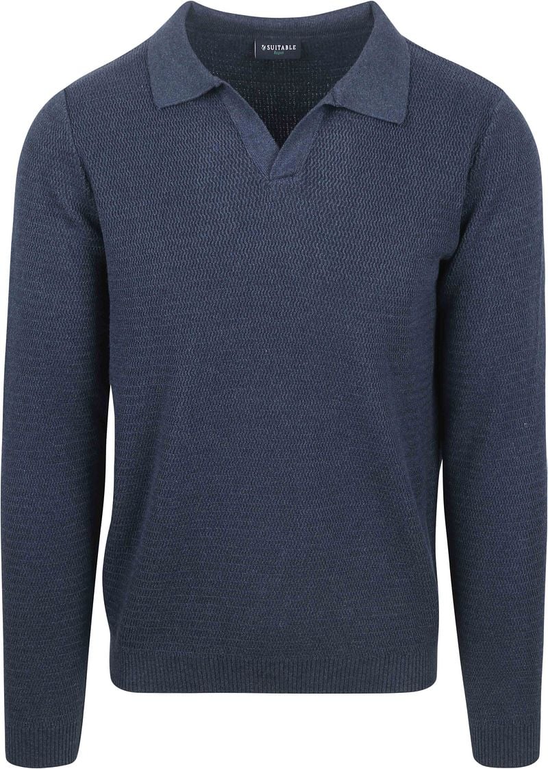 Suitable Pullover Riva Structure Melange Navy - Größe S günstig online kaufen