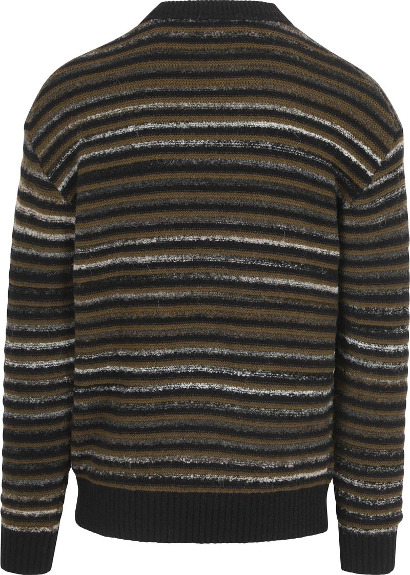 Boss Pullover Aturn Wolblend Strepen Zwart