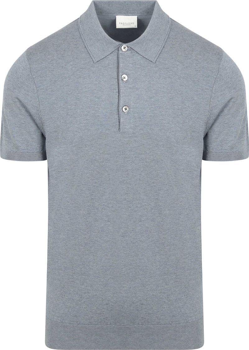 Profuomo T-shirt Poloshirt Luxury Knitted Blauw