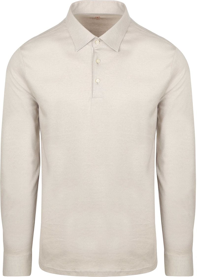 Desoto Longsleeve Poloshirt Essential Beige - Größe M günstig online kaufen