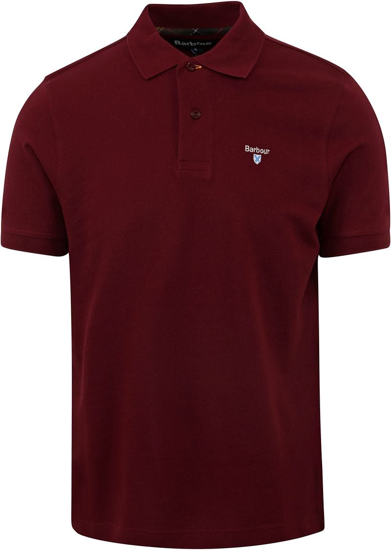 Barbour Tartan Pique Poloshirt Bordeaux - Größe 3XL günstig online kaufen