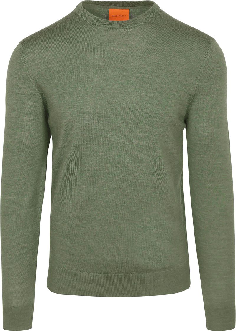 Suitable Merino Pullover Mid Grün - Größe XXL günstig online kaufen