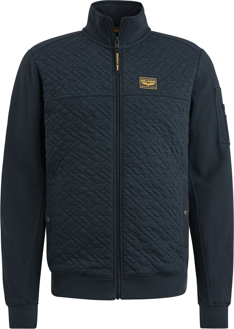 PME Legend Jacquard Interlock Sweat Full Zip Blue Heren