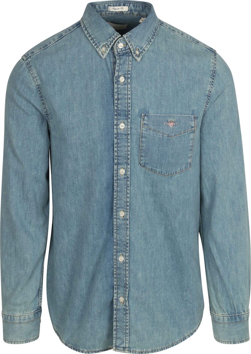 Gant Denim Overhemd Lichtblauw