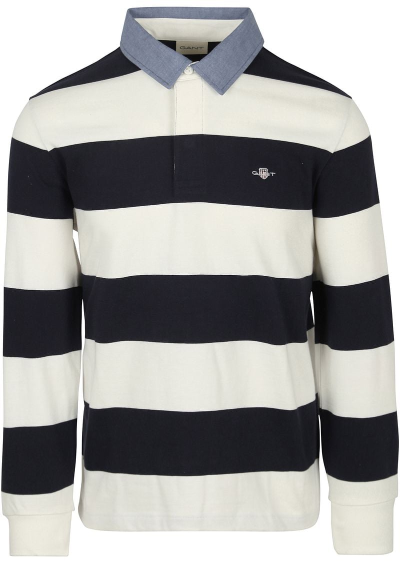 Gant Heavy Rugger Shield Polo Streep Navy Wit