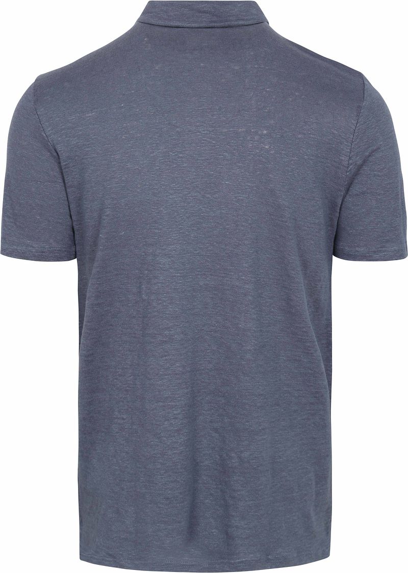 KnowledgeCotton Apparel Knowledge Polo Regular Linnen Indigo