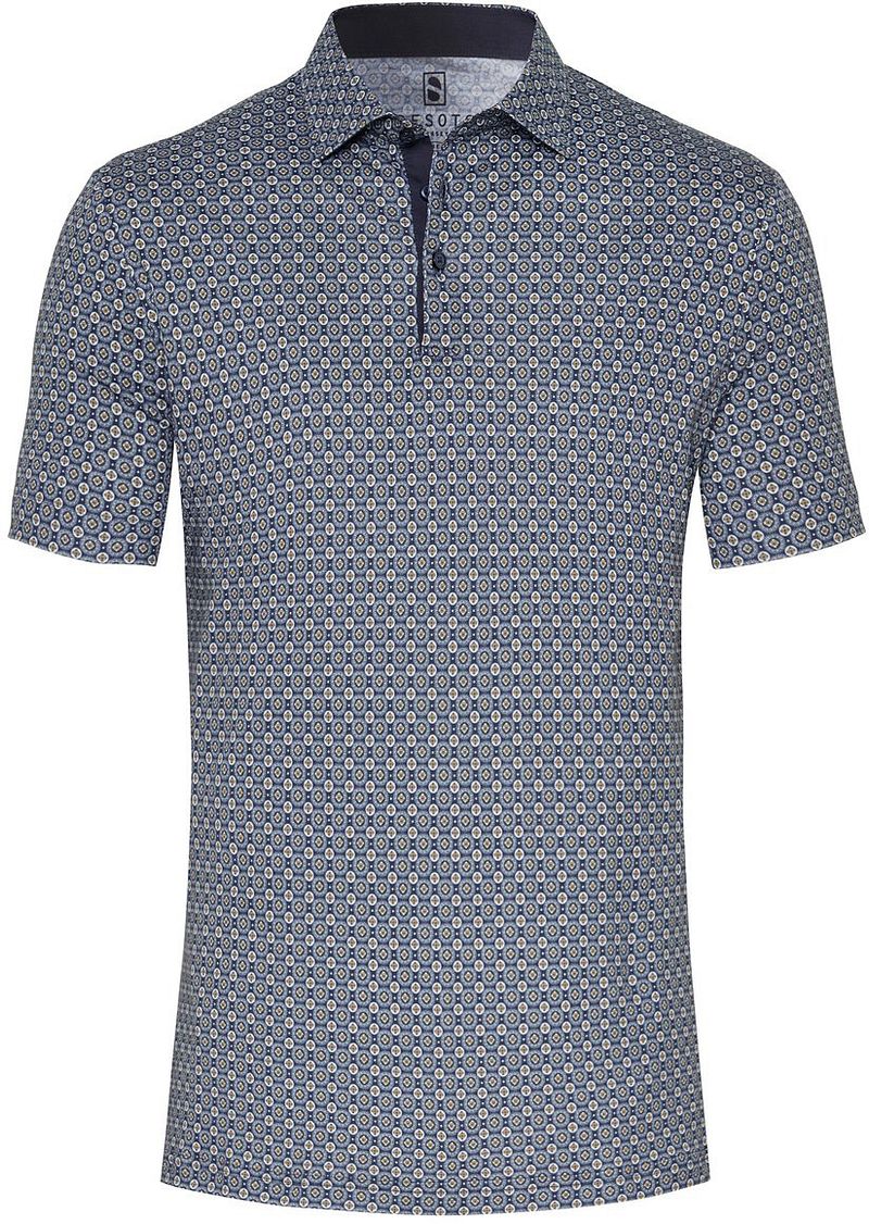 Desoto Polo Kent Dessin Bleu Bleu foncé Vert foncé taille M