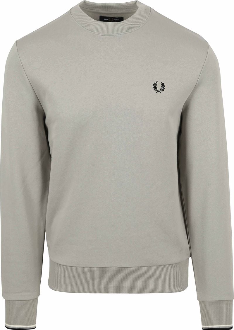 Fred Perry Sweater Logo Limestone Grau - Größe XL günstig online kaufen