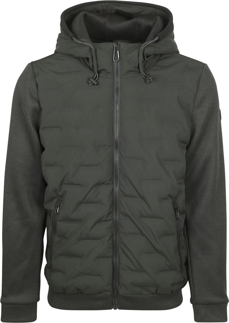 No Excess Jacke Knitted Sleeve Dunkelgrün - Größe M günstig online kaufen