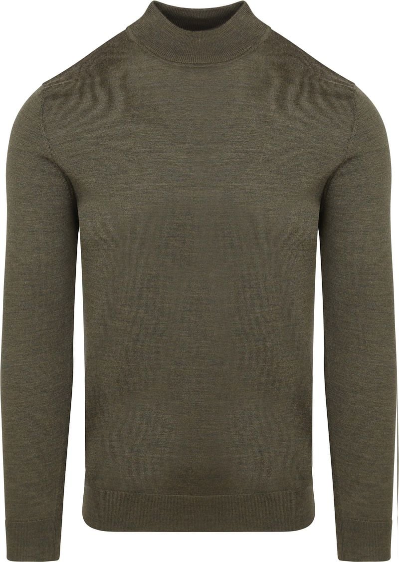 Profuomo Turtleneck Merino Pullover Olivgrün - Größe S günstig online kaufen