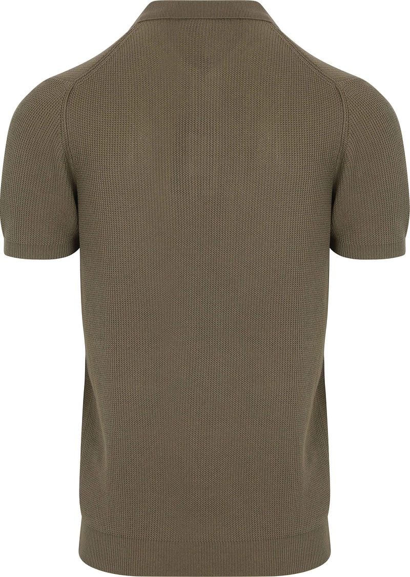 Suitable Respect Polo Structure Knit Olijfgroen