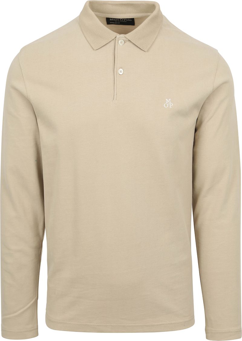 Marc O'Polo Langarm Polohemd Beige - Größe L günstig online kaufen