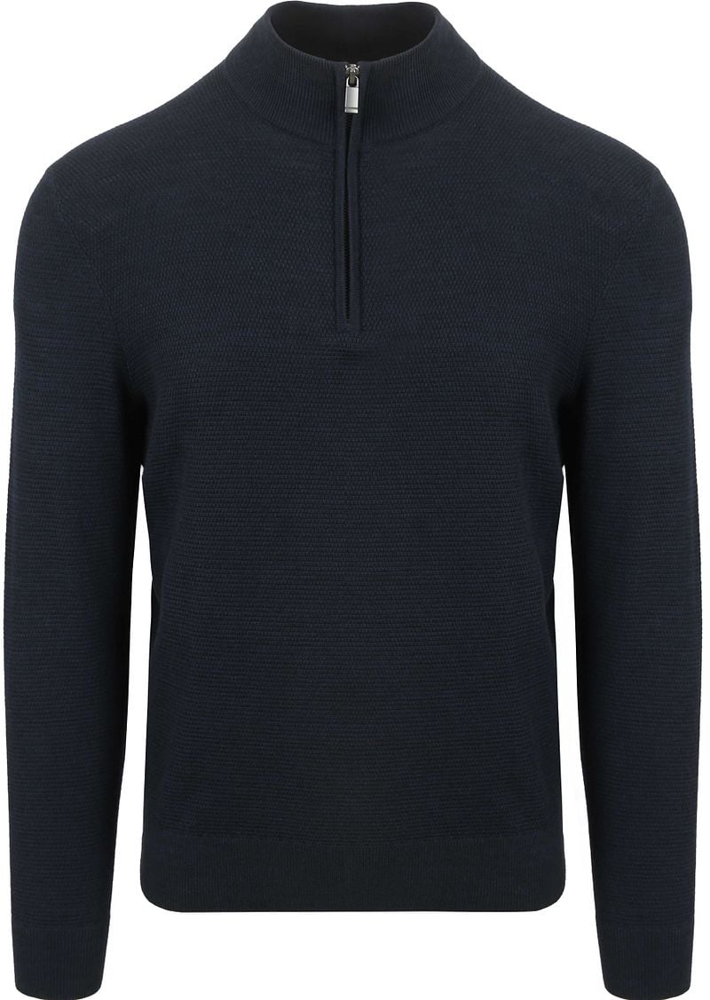 Suitable Structure Half Zip Pullover Navy - Größe M günstig online kaufen