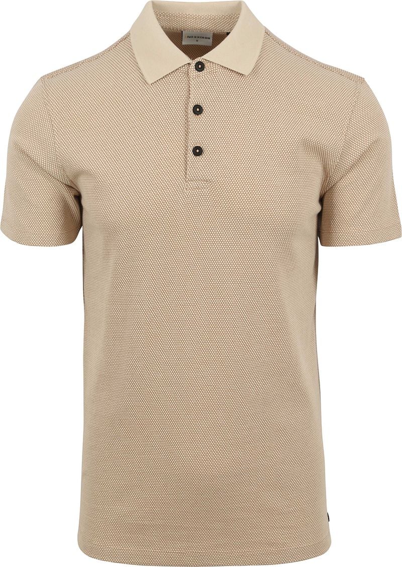 No Excess Poloshirt Struktur Beige  - Größe M günstig online kaufen