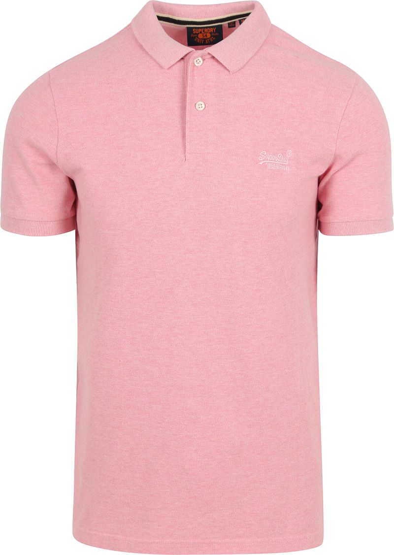 Superdry Classic Poloshirt Melange Rosa - Größe 3XL günstig online kaufen