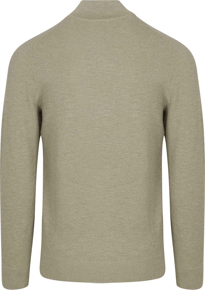 Profuomo Half Zip Pullover Struktur Mid Grün - Größe M günstig online kaufen