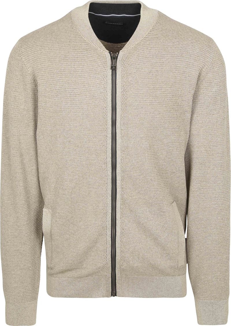 Casa Moda Strickjacke Zip Structure Beige - Größe 3XL günstig online kaufen