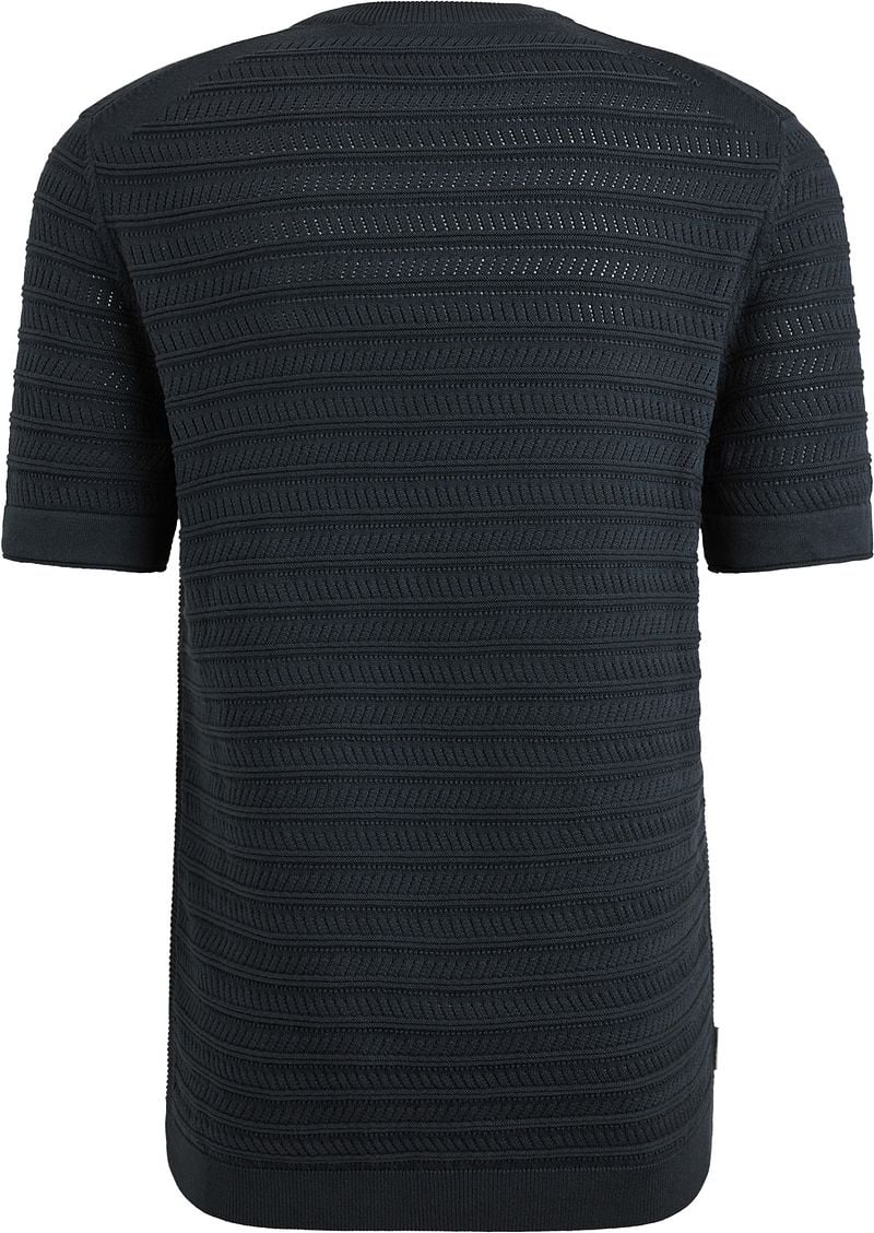 Cast Iron Knitted Jacquard T-shirt Navy