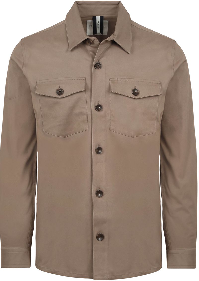 Profuomo Taupe Overshirt voor Mannen Beige Heren