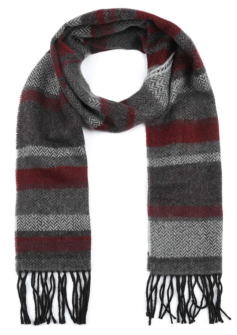Suitable Heren Sjaal Rood Grijs -