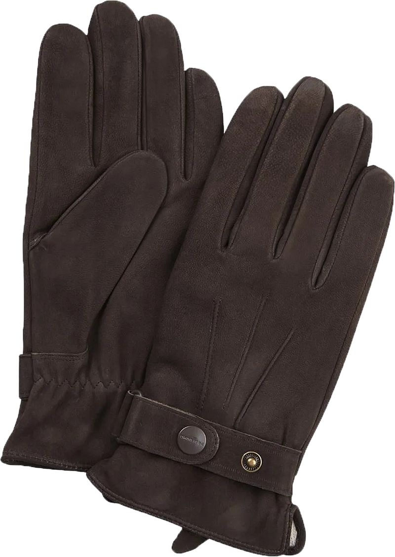 Gants Profuomo Cuir nubuck brun Marron taille 8.5