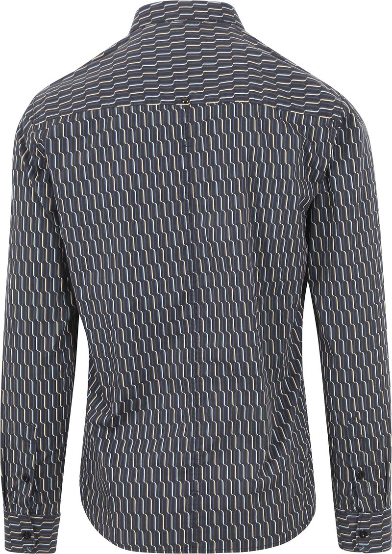 No Excess Overhemd Print Donkerblauw