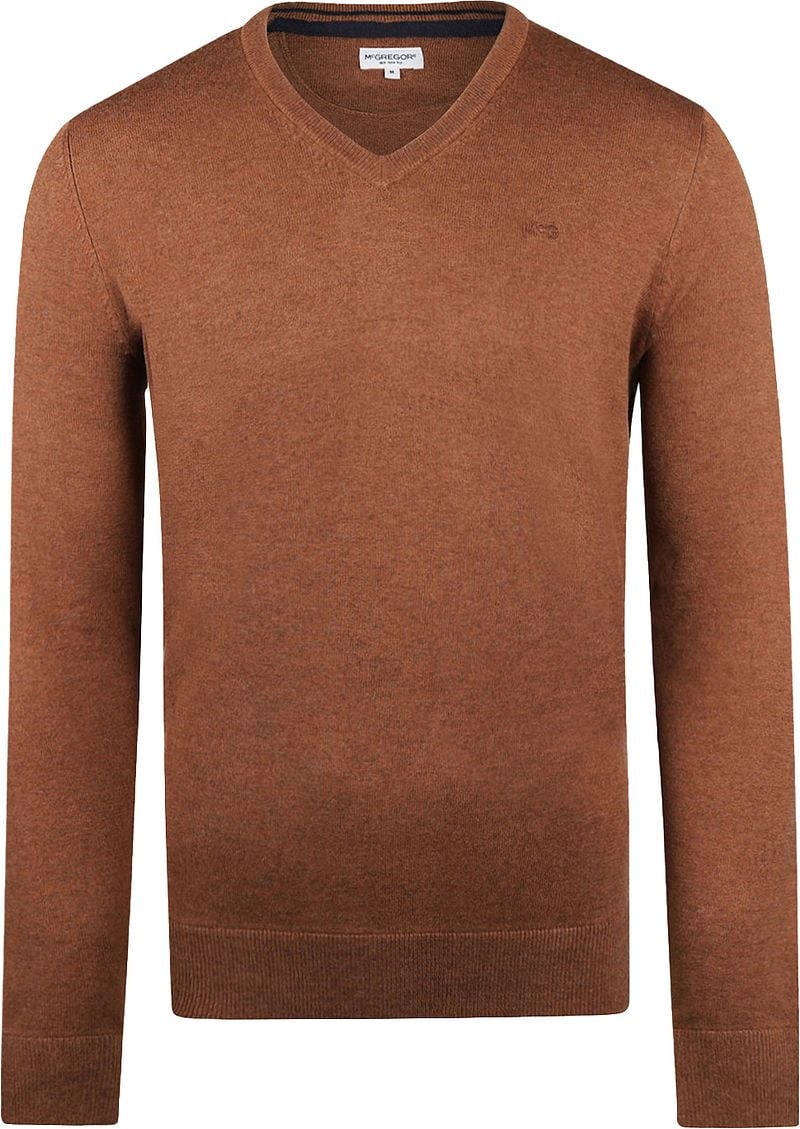 McGregor Pullover Merinowolle V-Ausschnitt Chestnut Braun - Größe XL günstig online kaufen