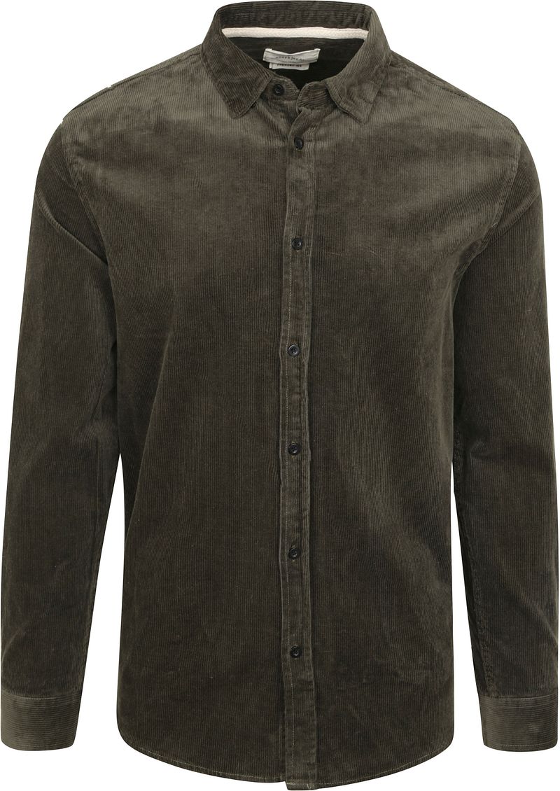 Chemise Anerkjendt Akleif en velours côtelé vert foncé Vert foncé Vert taille S