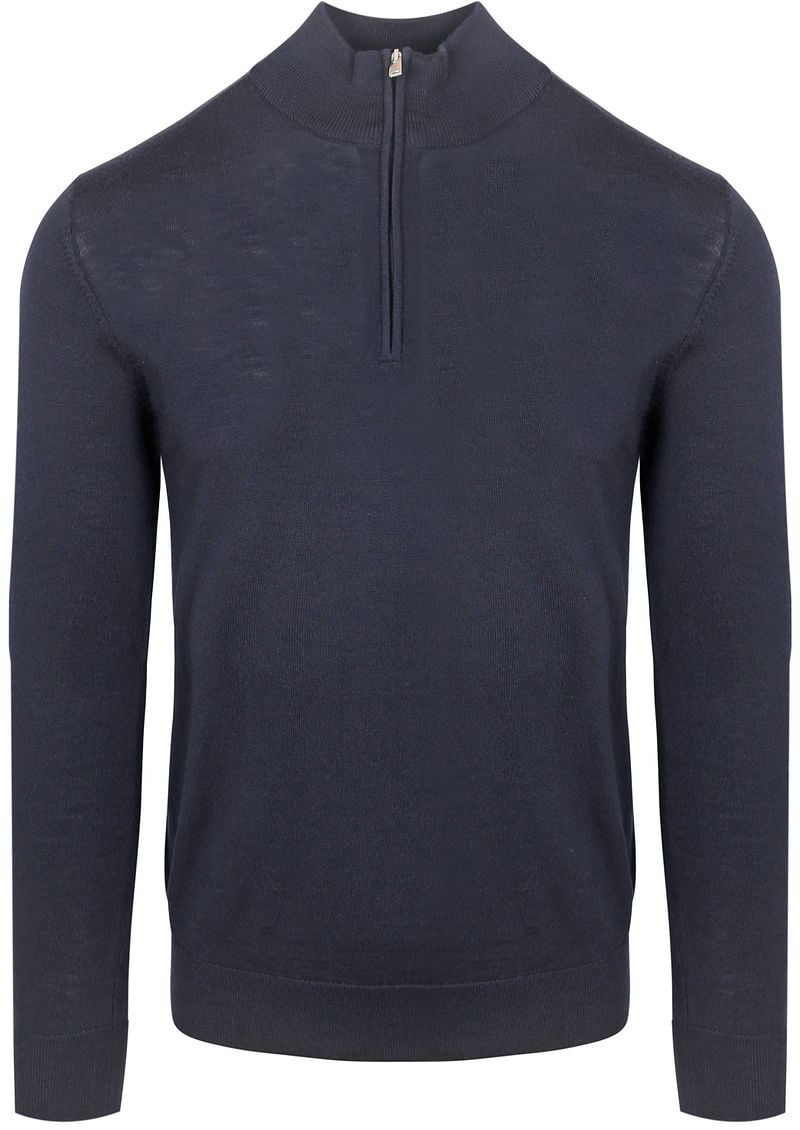 Profuomo Half Zip Pullover Merinowolle Navy - Größe XL günstig online kaufen