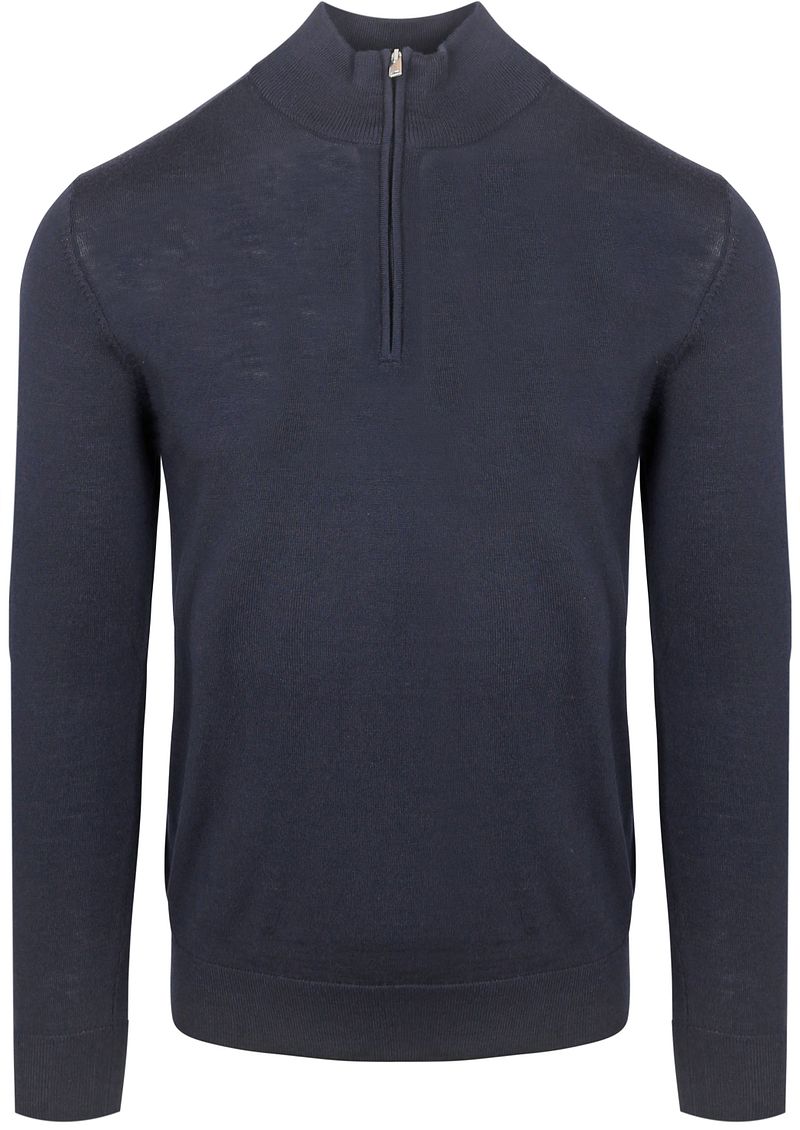 Profuomo Half Zip Pullover Merinowol Navy