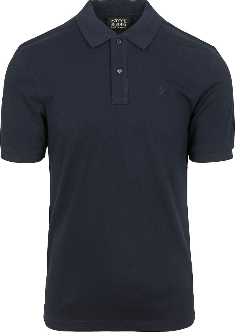 SCOTCH & SODA Heren Polo's & T-shirts Logo Pique Polo Donkerblauw