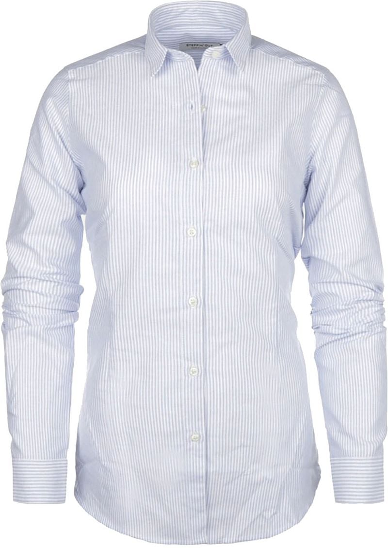 Steppin' Out Blouse Lauren Strepen Lichtblauw