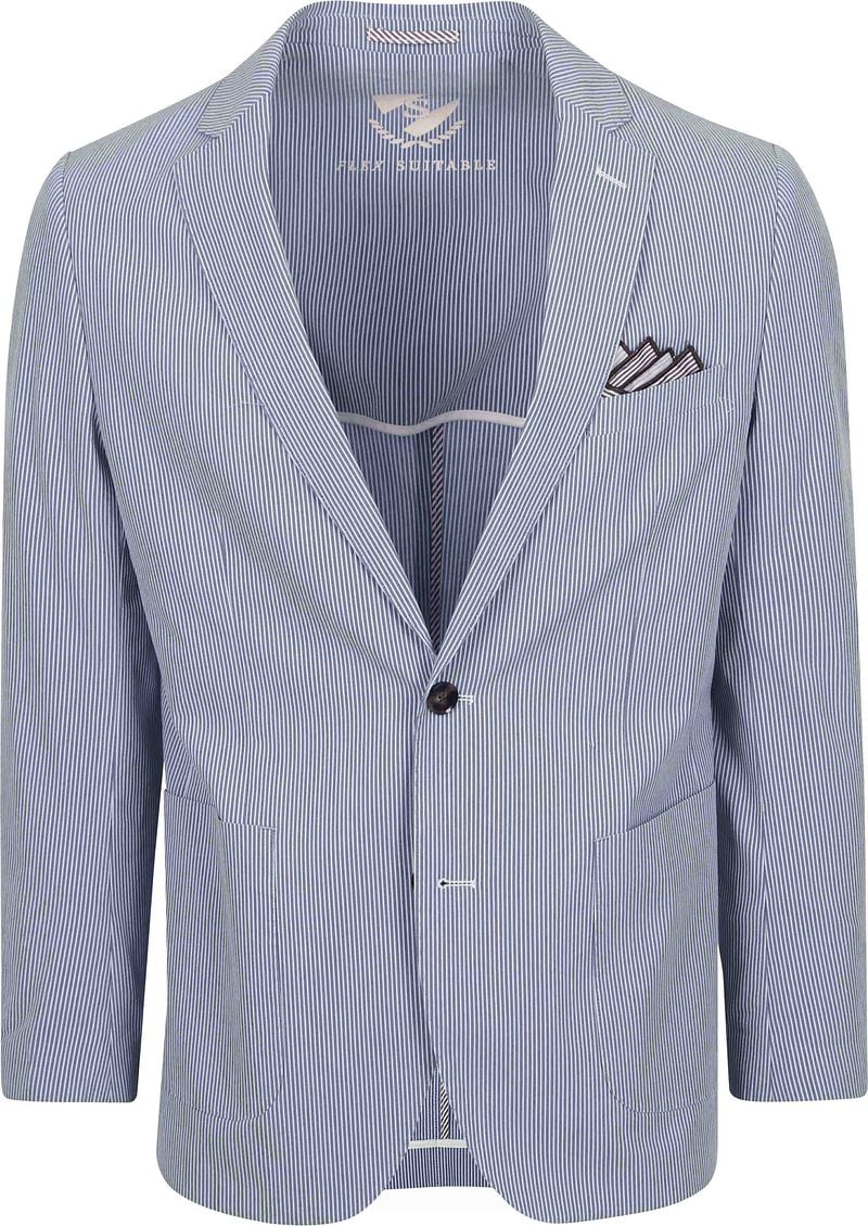 Suitable Blazer Colbert Lind Strepen Blauw
