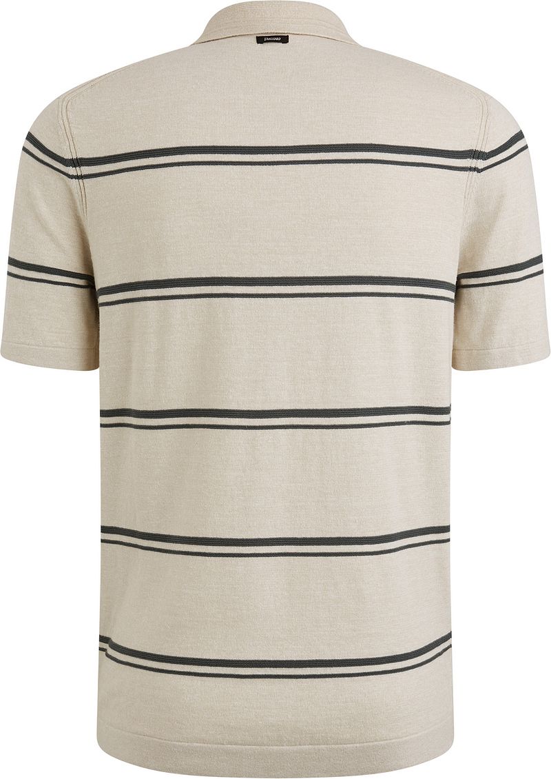 Vanguard Knitted Poloshirt Streep Beige